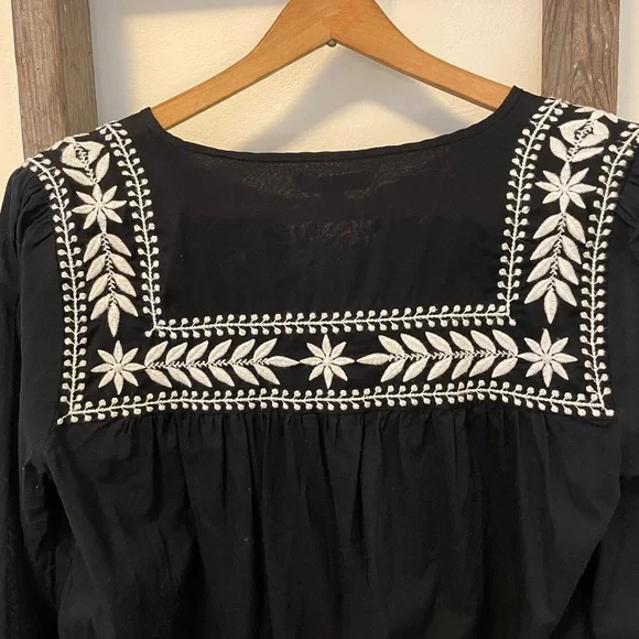 J Crew black and white embroidered cotton shirt - Picture 5 of 5